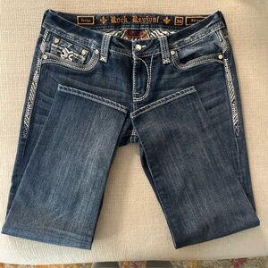 Rock Revival Jeniya rhinestones Denim Ankle Skinny Jeans Women’s Size 34 Y2K